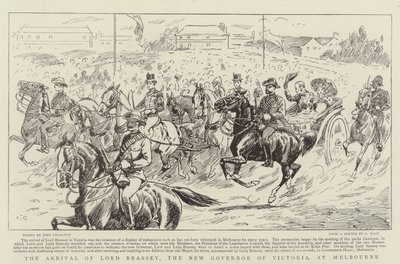 De aankomst van Lord Brassey, de nieuwe gouverneur van Victoria, in Melbourne door John Charlton